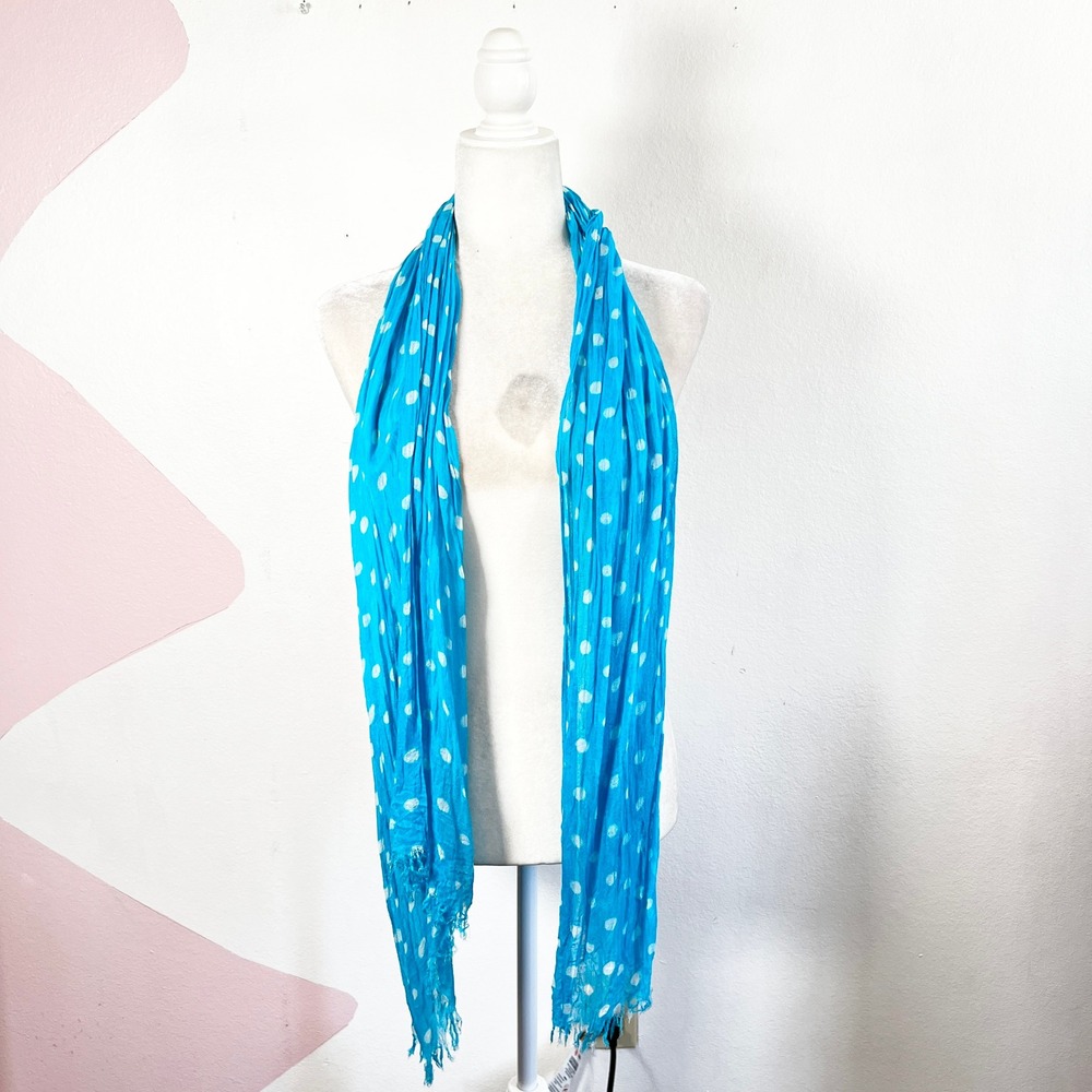 Lulu Guinness Blue Polka Dot Scarf‎ Retro Twee Y2K